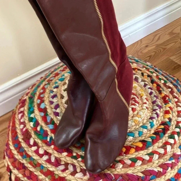 Michael Kors suede  leather burgundy heel boots - Picture 5 of 6